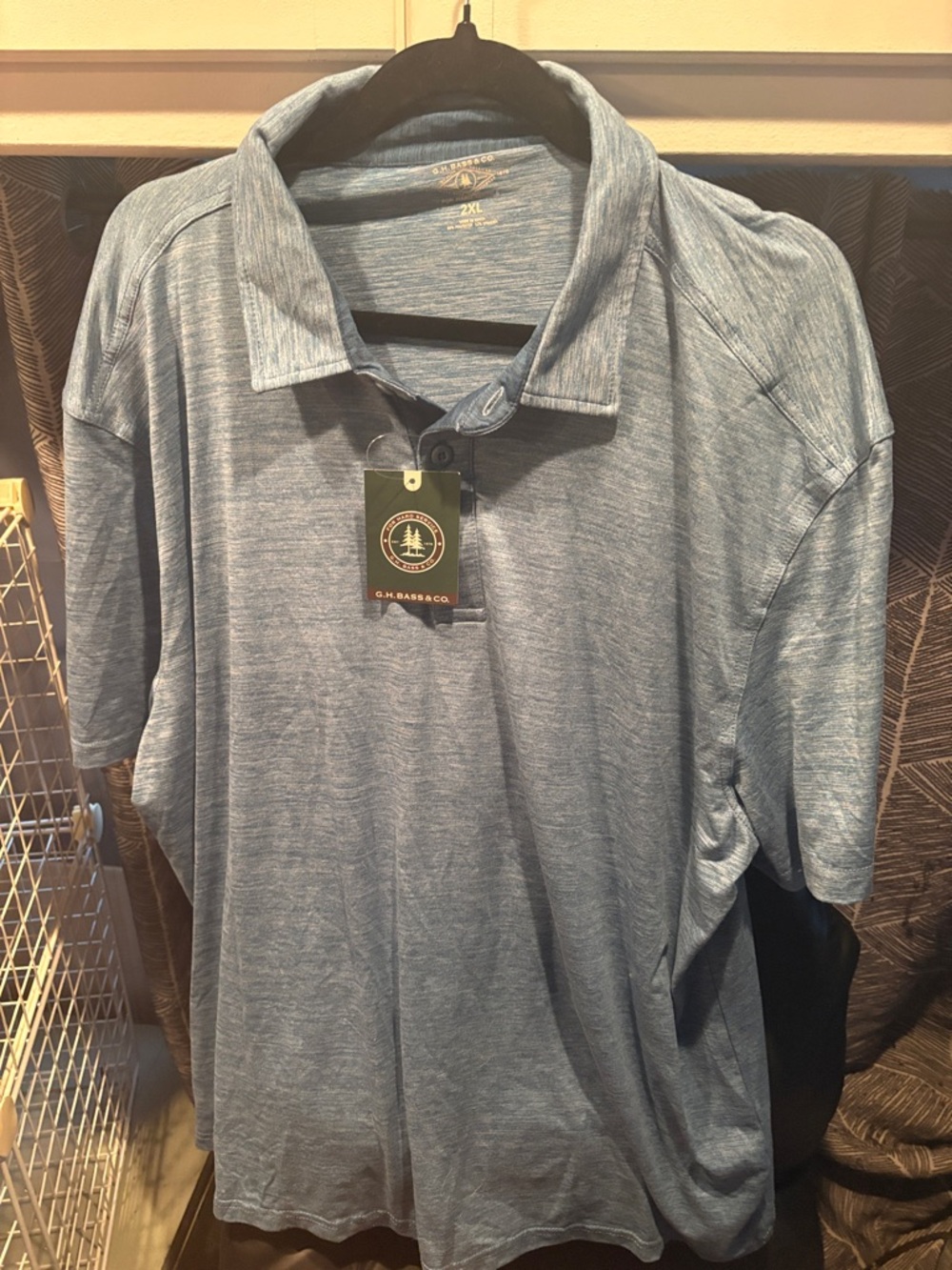 G.H. Bass & Co. Light Heather Blue Short-Sleeve Polo